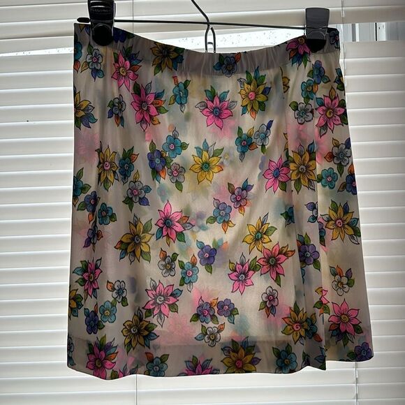 Vintage Flower Power Nylon Slip Skirt - Picture 1 of 5